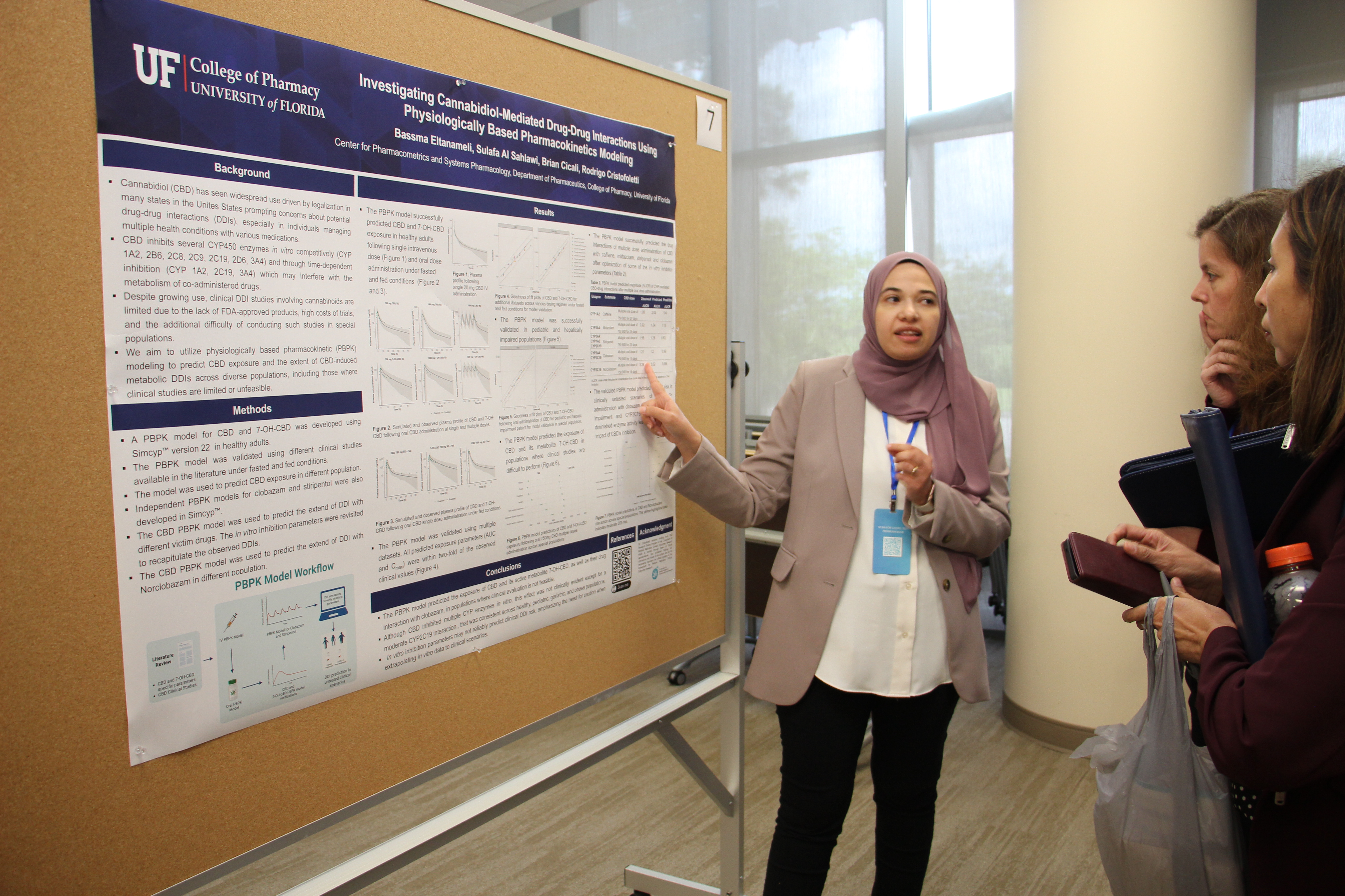 A student presenting a poster at CCORC